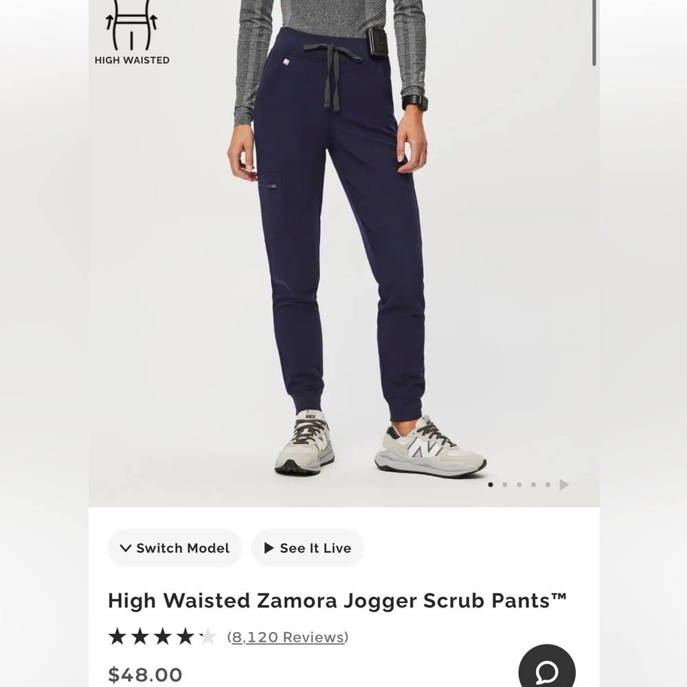 Wear figs High waisted Zamora Jogger scrub pants (navy)